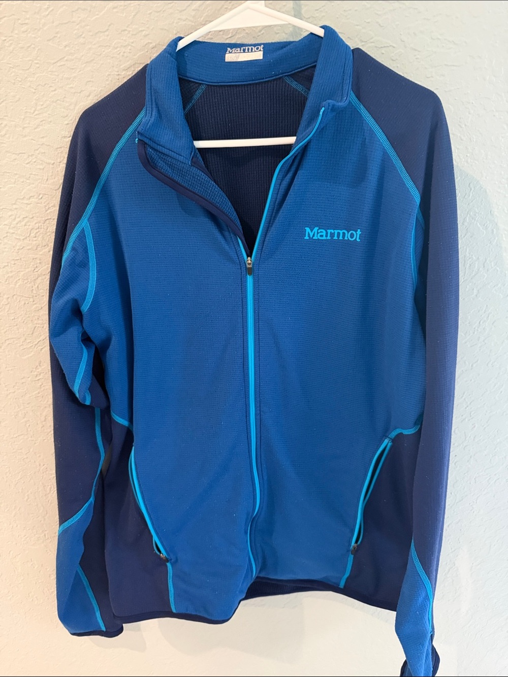 Marmot Blue Full-Zip Lightweight Jacket with Teal Trim